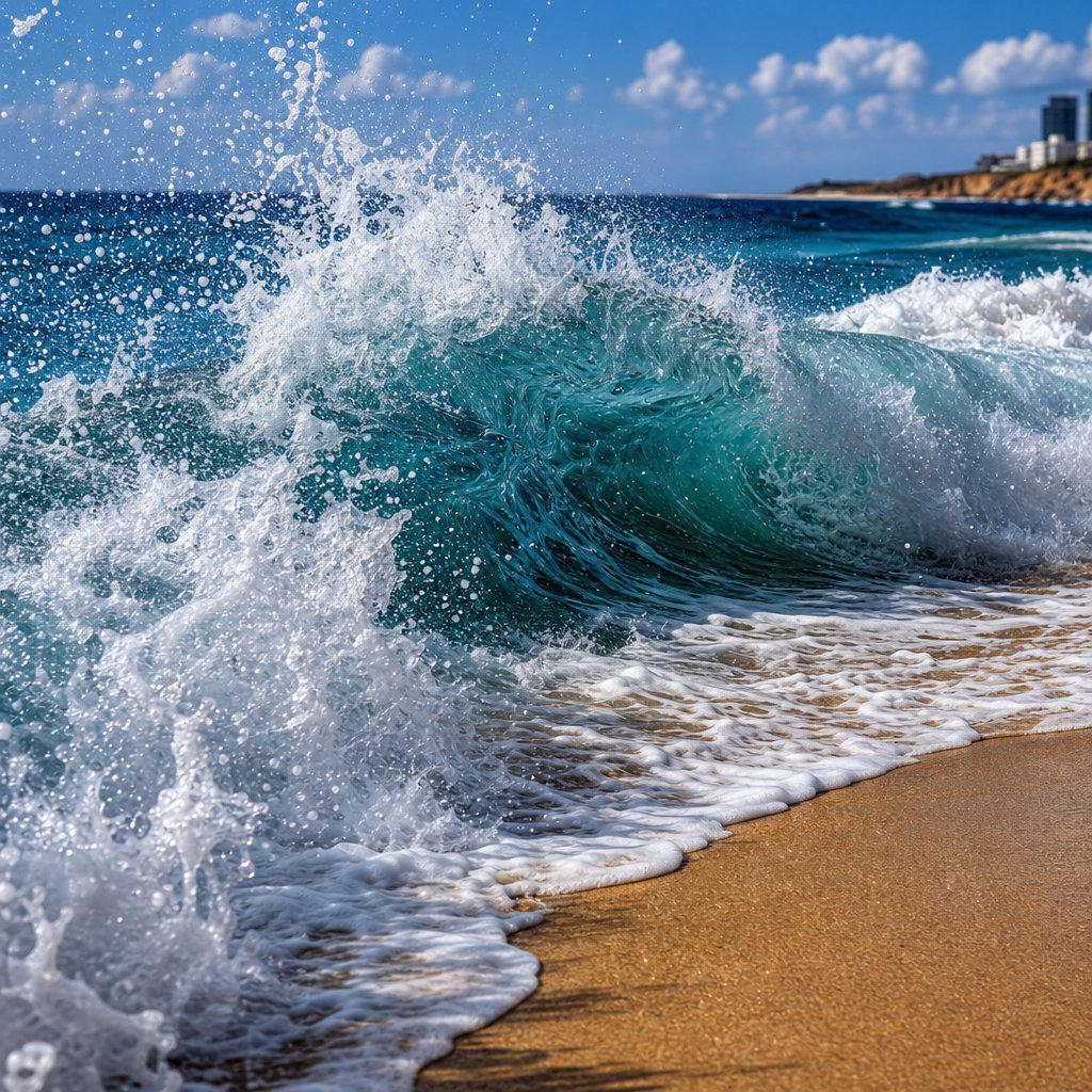 Mediterranean waves at Netanya beach